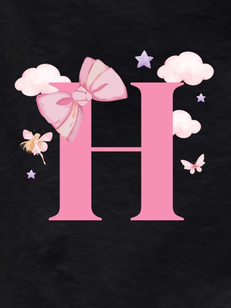 Letter h pink clouds