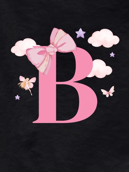 Letter b pink clouds