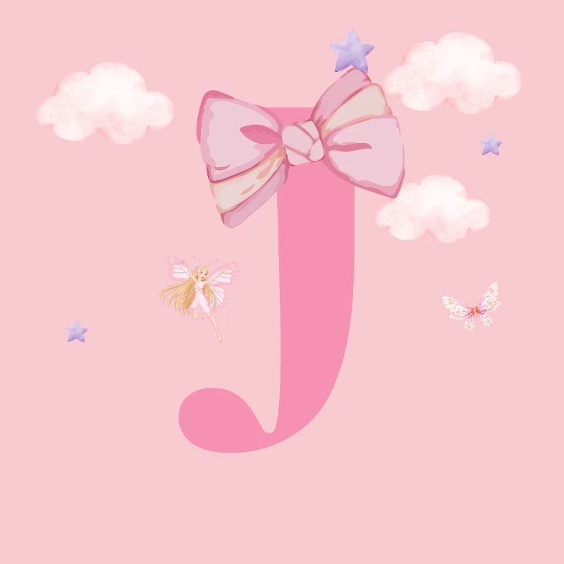 Letter j Pink Clouds