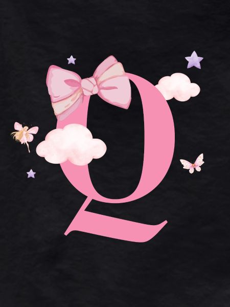 Letter Q Pink Clouds