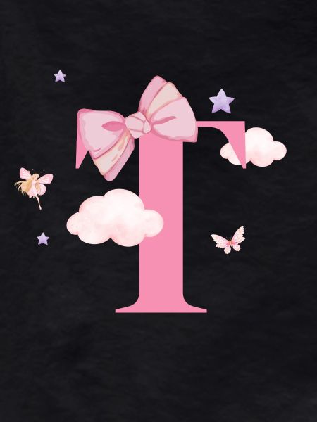 Letter t Pink Clouds
