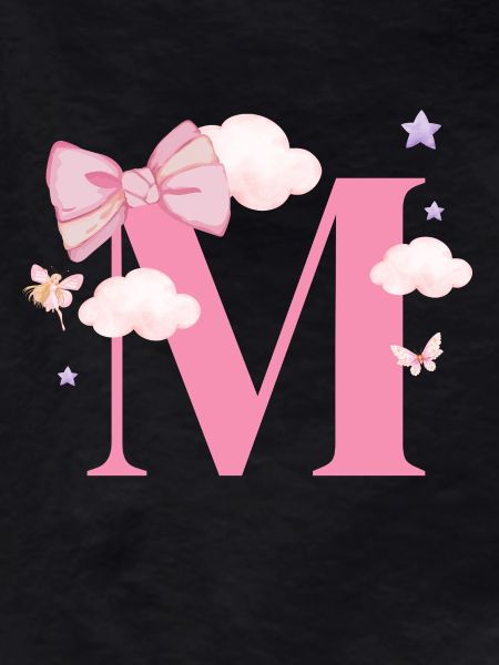 Letter m pink clouds