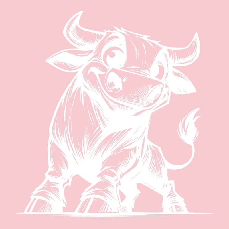Dessin de taureau au crayon avec des cornes géantes