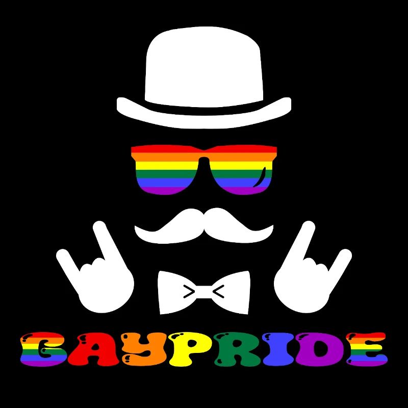 LGBTQ+ Gaypride Design mit Hut & Sonnenbrille