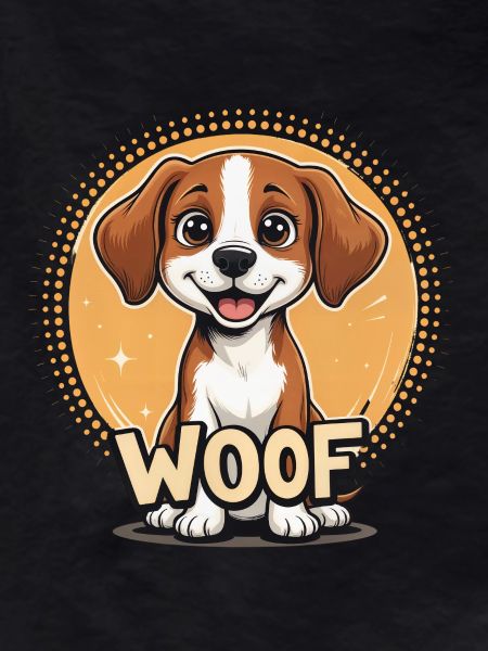 Dog says WOOF