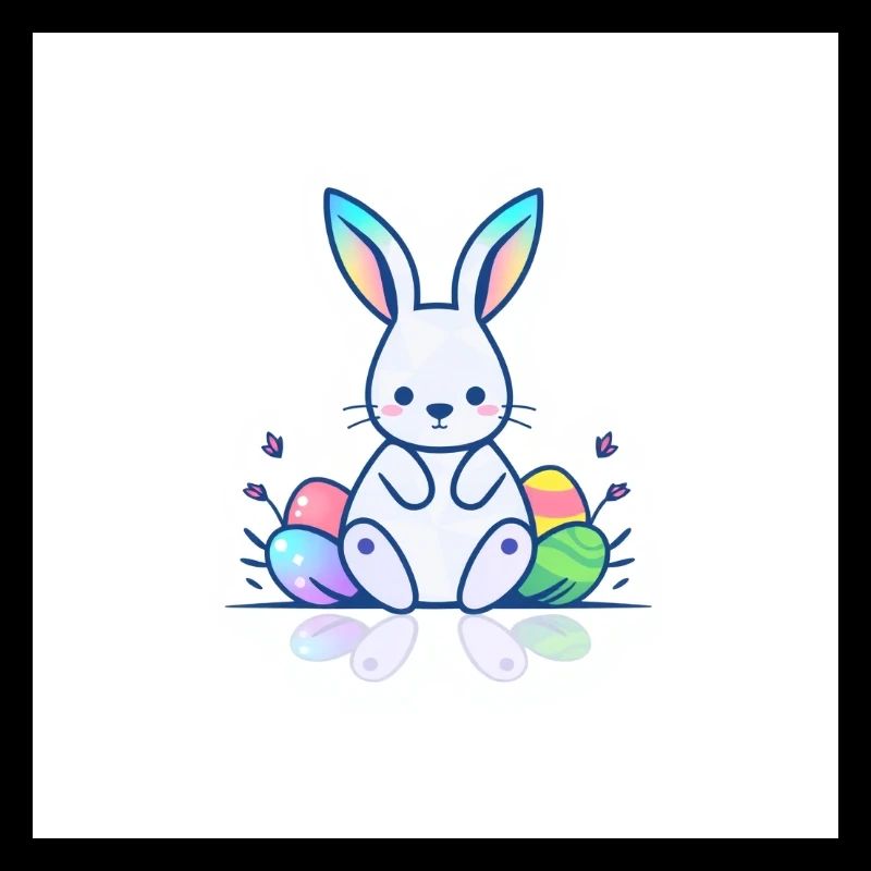 Bunte Ostern mit Hase