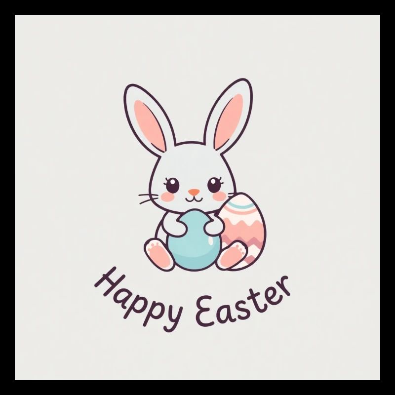 Fröhlicher Hase, bunte Eier