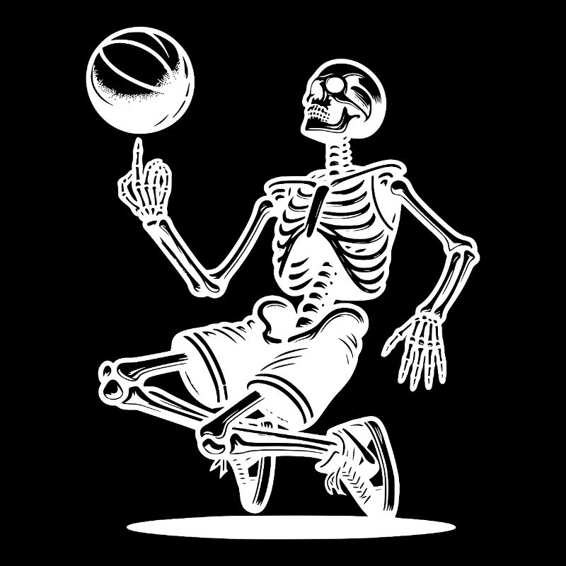 Naughty Halloween Skeleton with Basketball Tricks