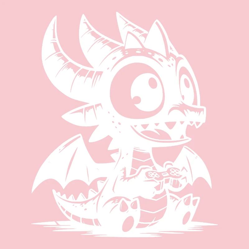 Little cute dragon with wings and controller
