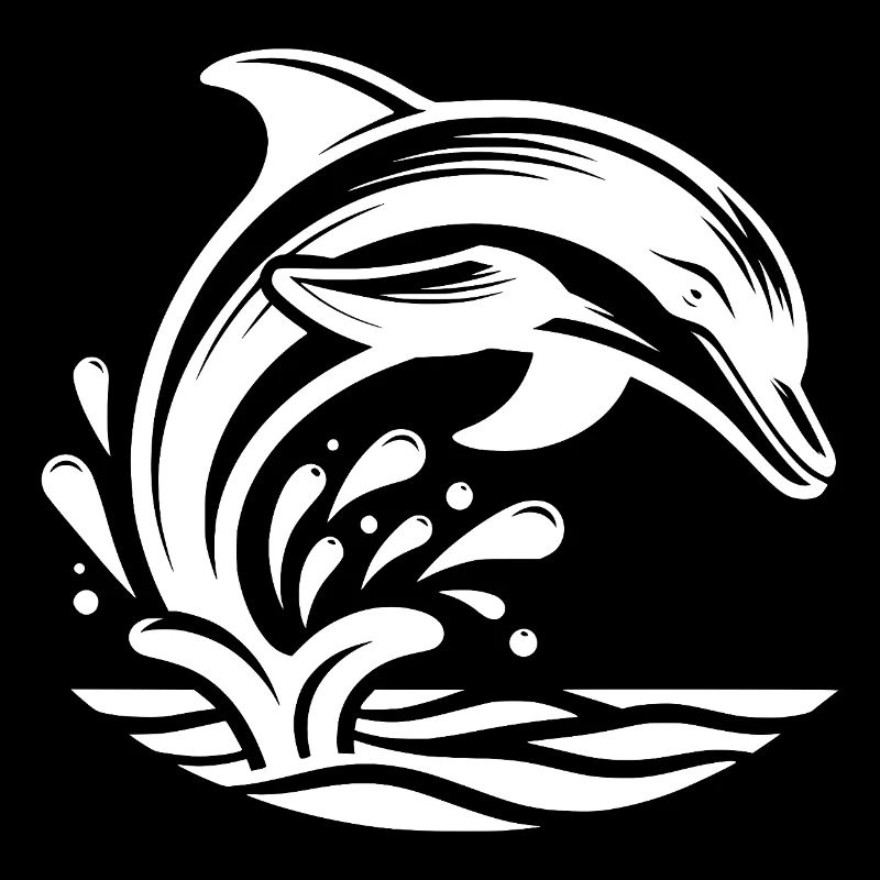 Jumping Elegant Tattoo Dolphin