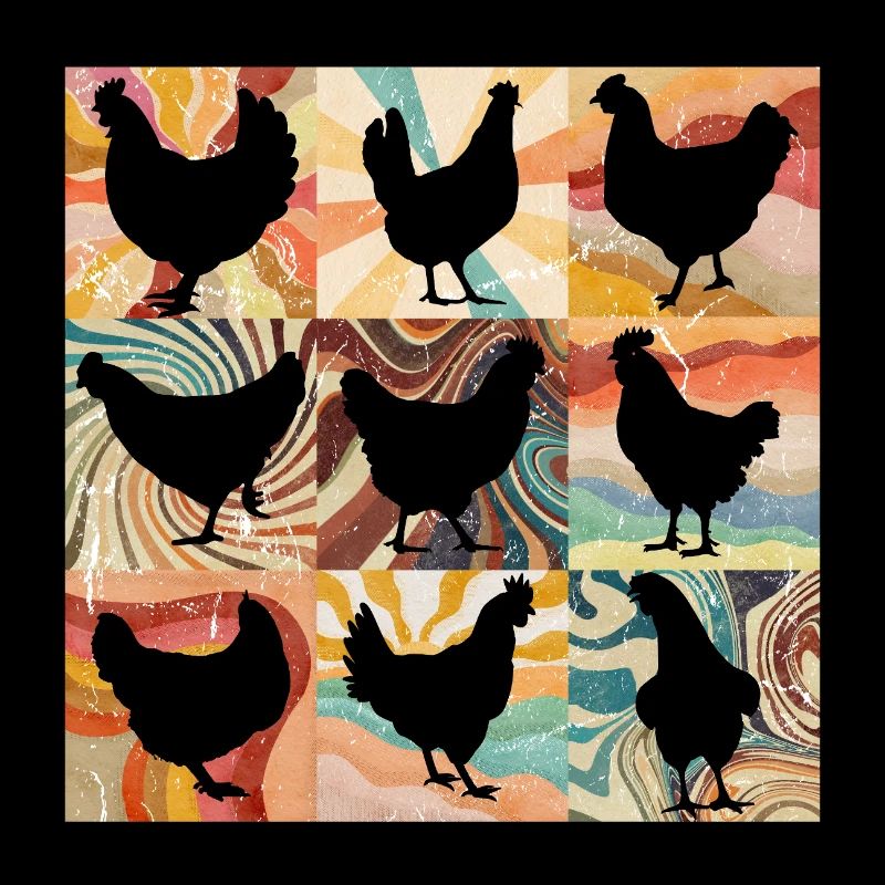 Blumen Retro Huhn