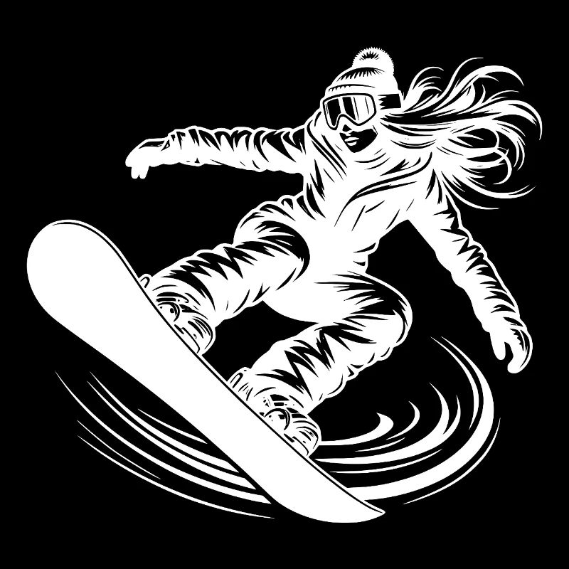Wintersport Snowboarderin im Action Sprung