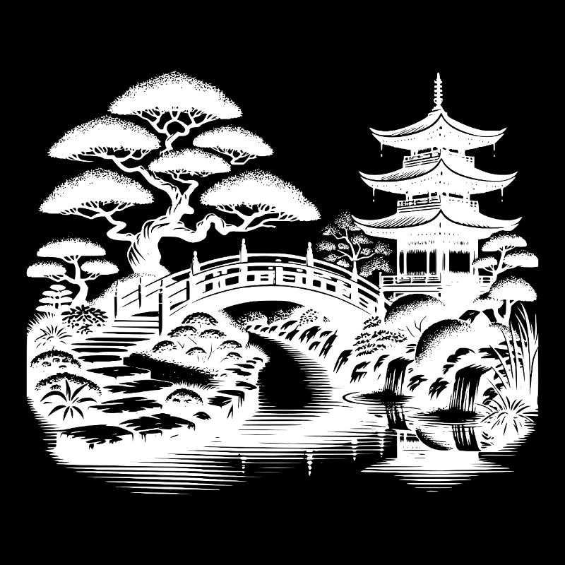 Harmonious Path to the Japanese Temple Garden