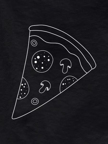 white pizza silhouette