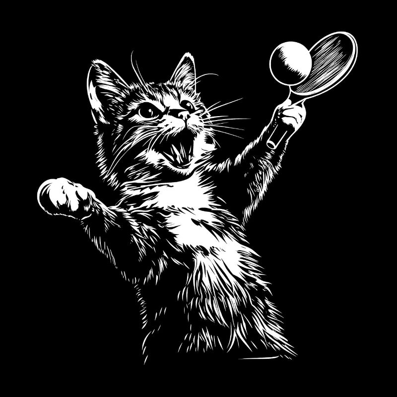 Funny Table Tennis Ping Pong Cat