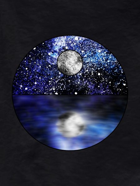 Cosmic Full Moon Scene