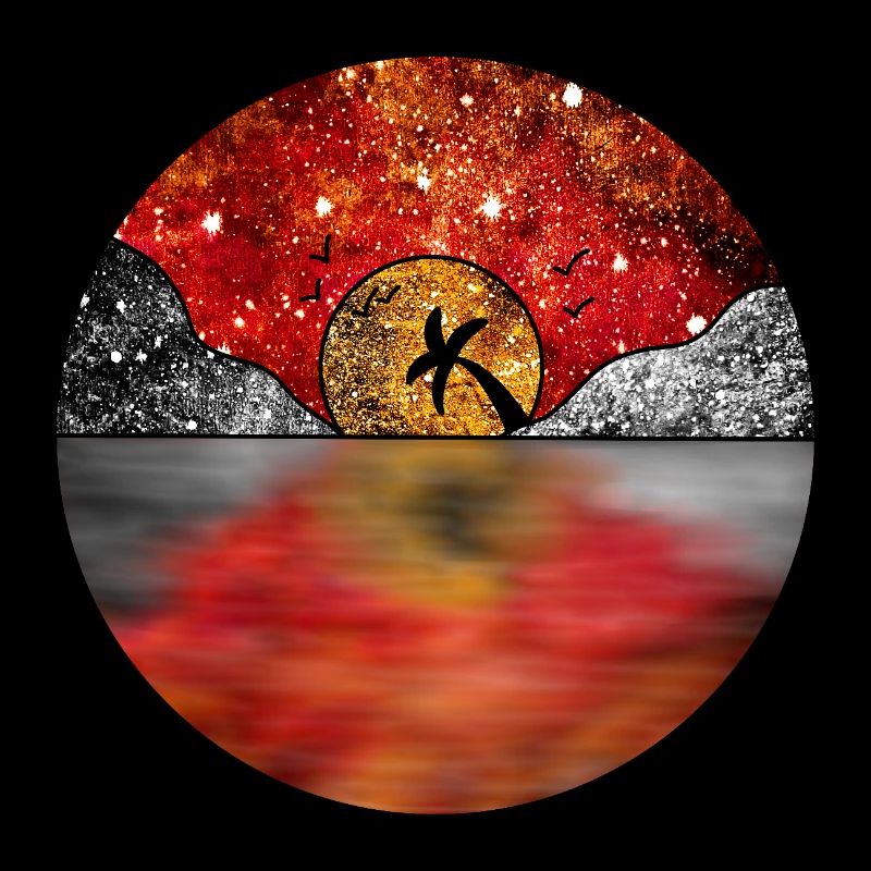 Cosmic Exotic Sunset Scene