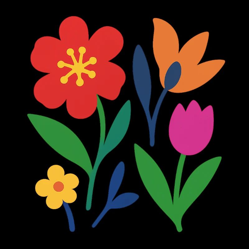 Pop Flowers – colourful & stylised