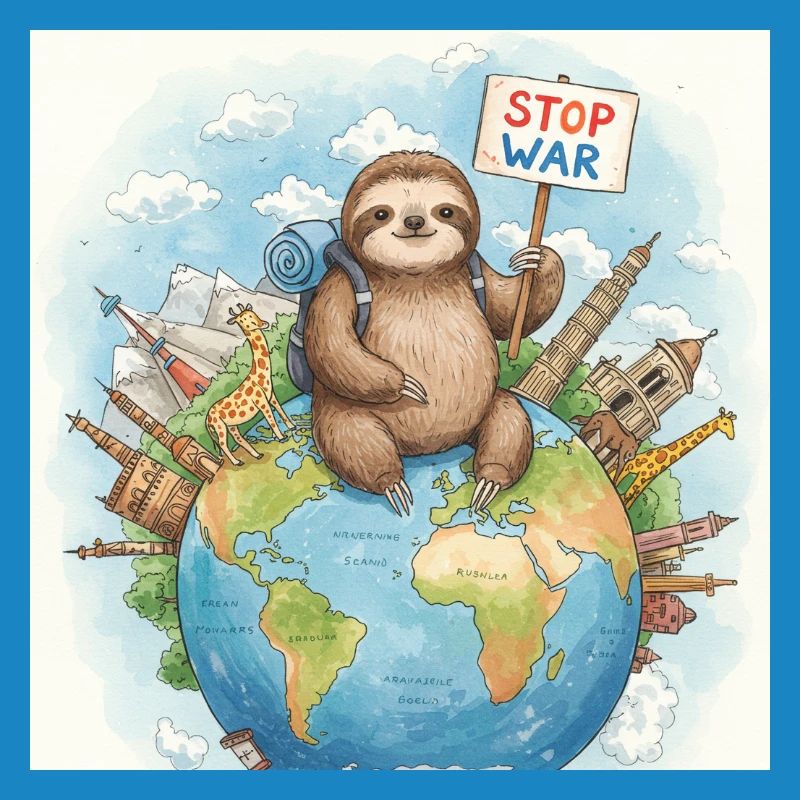 Sloth Wanderer Stop War