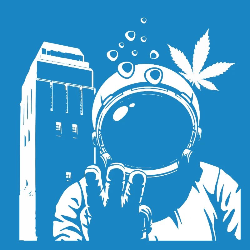 Austronaut Wasserturm und Hanf Weiß Transparent