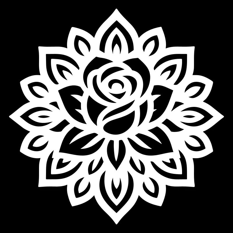 Rose Blume Mandala