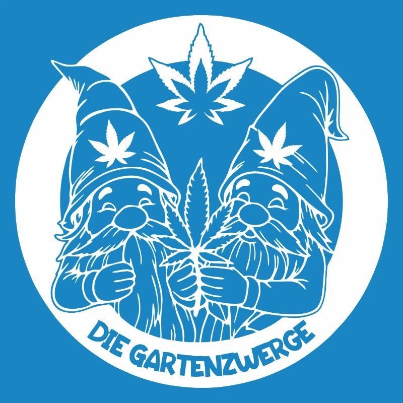 Kiffer Gartenzwerge mit Hanfblatt