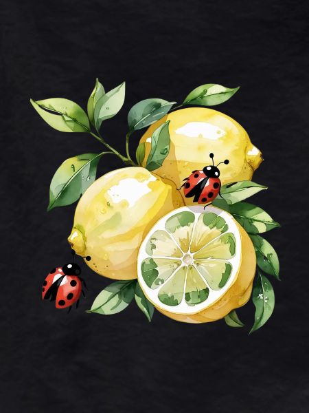 Fröhliches Zitronen-Marienkäfer Muster