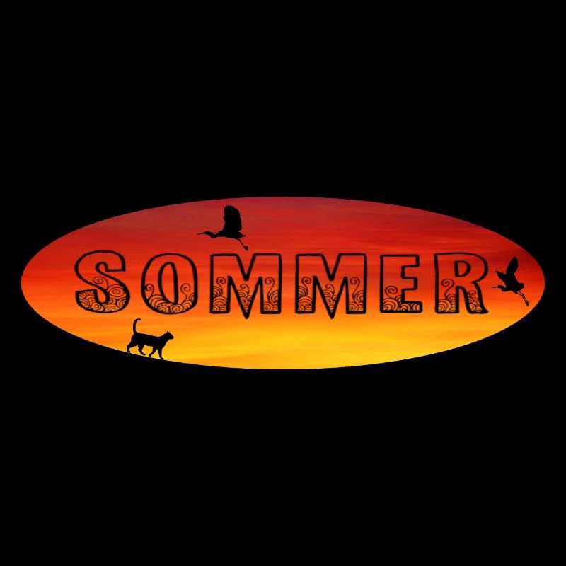 Grue chat coucher de soleil d’été