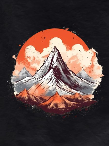 Majestic mountain peak with sunset