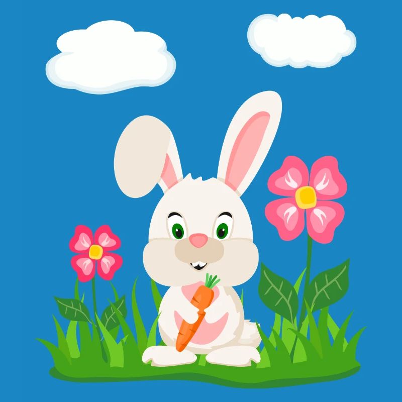 Cute Rabbit with Carrot Bunny Bunny Easter Bunny