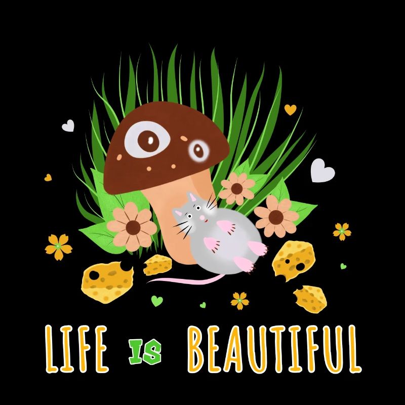 Conception fantaisiste d’un jardin de champignons et de chats