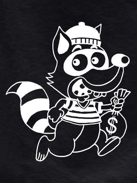 Dieb Waschbär (Weiß)