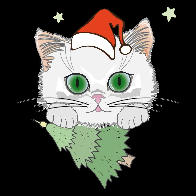Katze mit Weihnachtsbaum