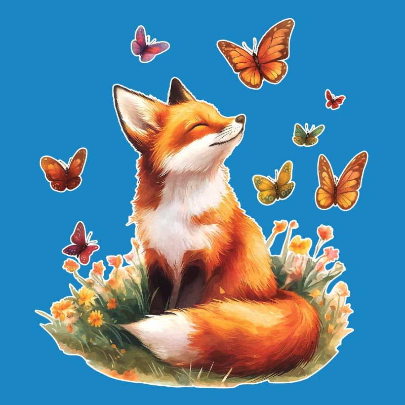 Fuchs mit Schmetterlingen