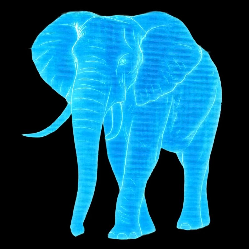 Neon Elefant Linienkunst
