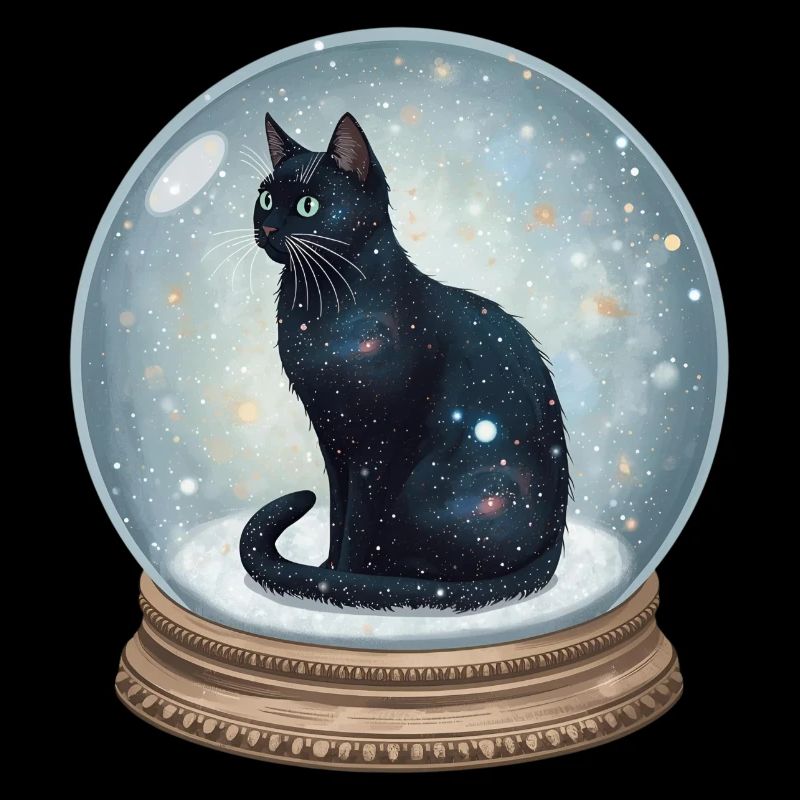 Chat Cosmique En Boule À Neige Schneekugel Katze