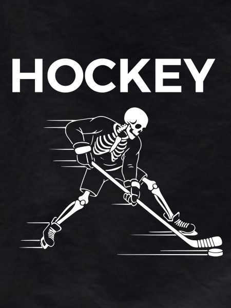 Skeleton plays Hockey 