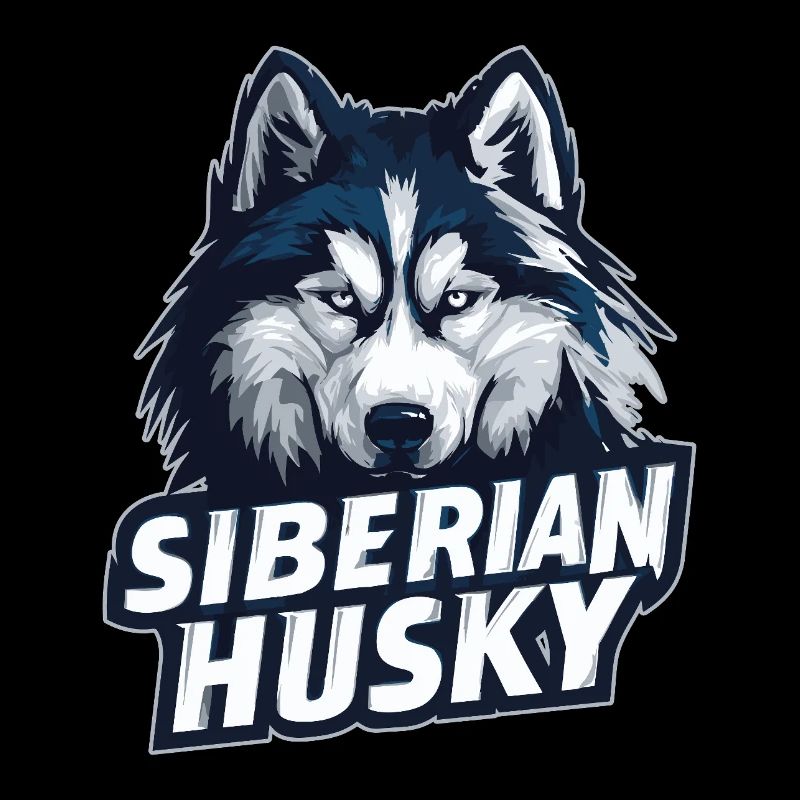 Siberian Husky Head Illustration