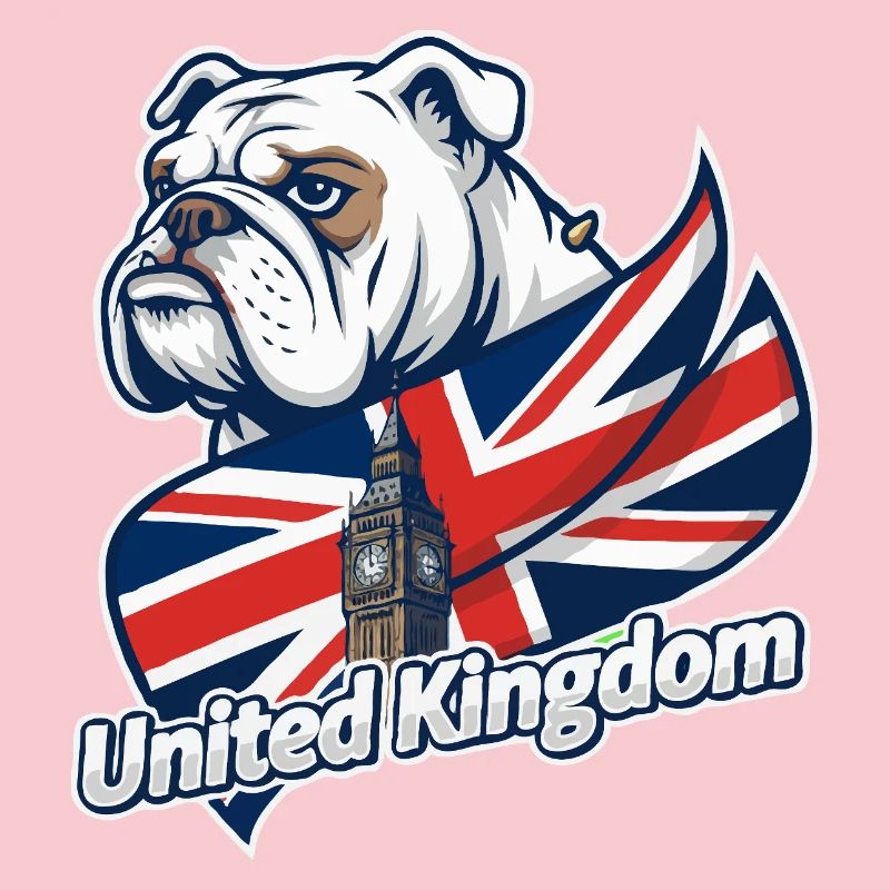 Bouledogue avec drapeau britannique et Big Ben