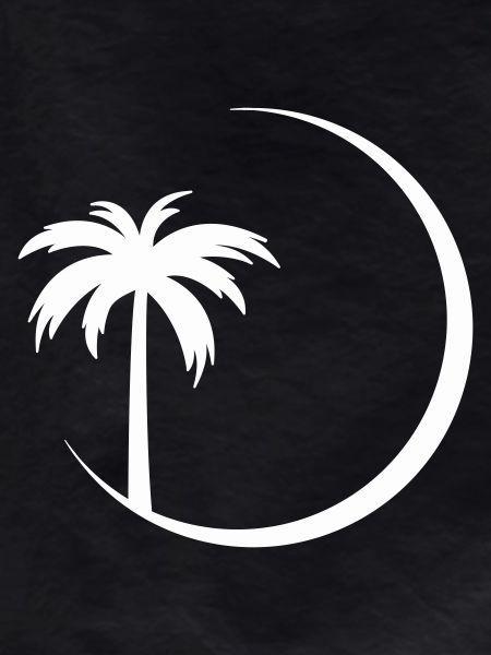 Palm tree in circle silhouette