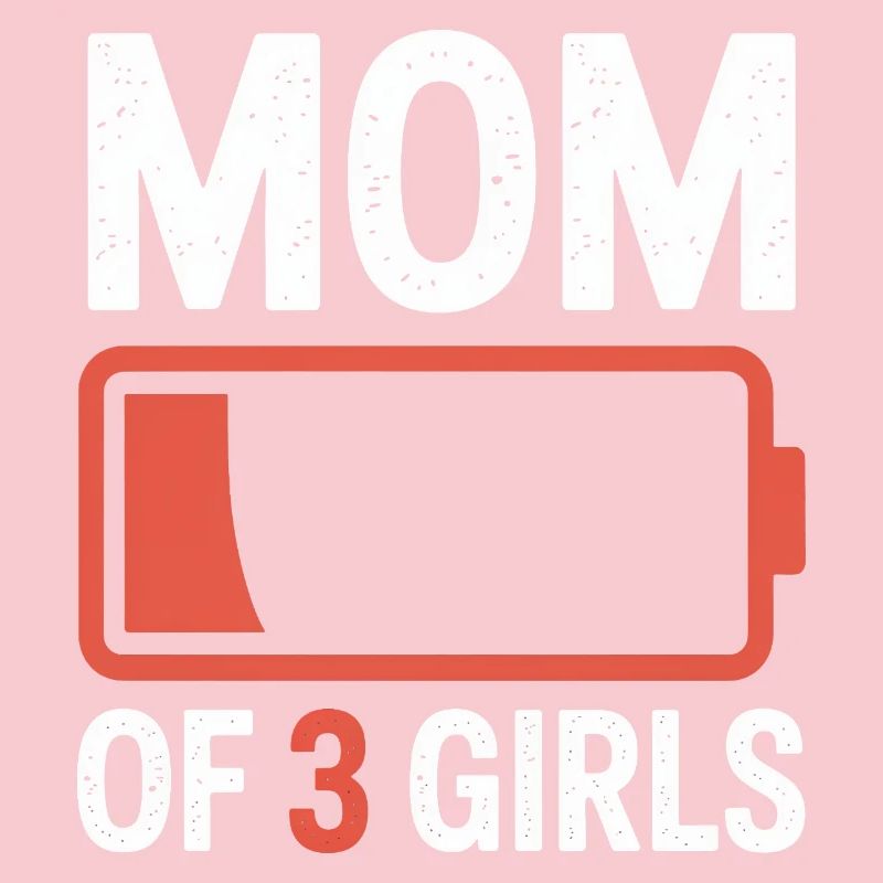 Mutter von 3 Mädchen Batterie-Ikon-Tee