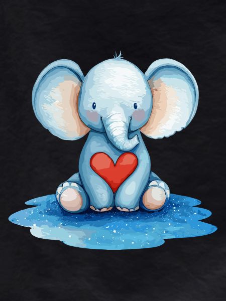 Blue Elephant Heart Friend
