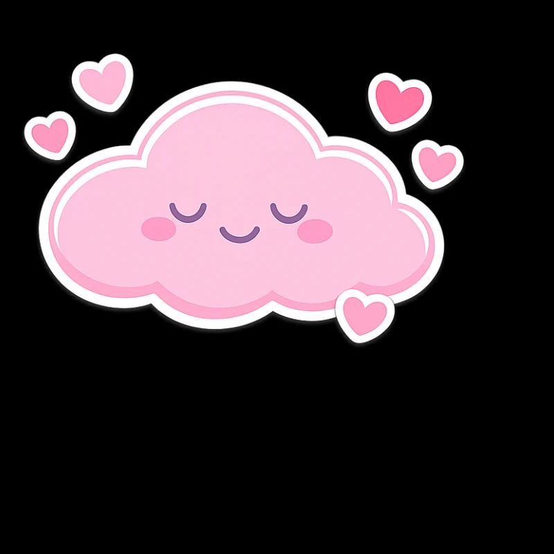 Pink Cloud Hearts Kawaii