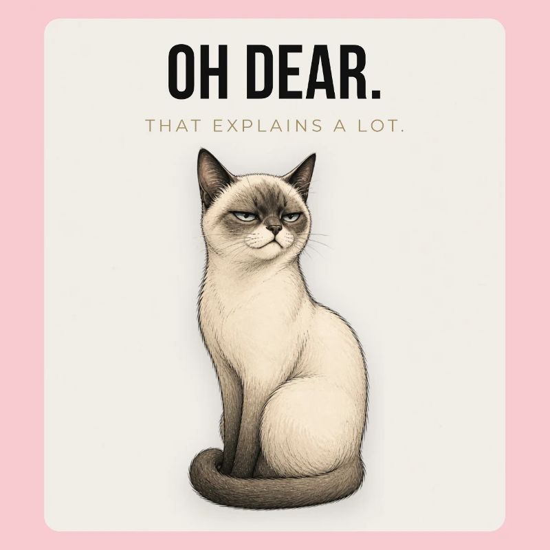 OH DEAR. Noble Cat Sarcastic Meme Design