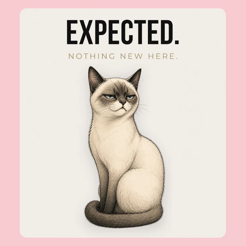 ATTENDU. Conception du mème humour sec du Noble Chat