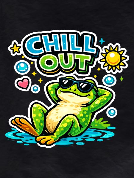 Chill frog by the pool