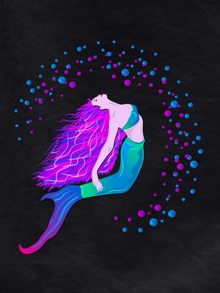 Fluorescent Mermaid Bubbles Circle