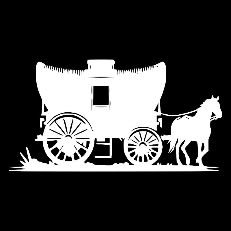 Reise Planwagen mit Pferd Alte Reiseart