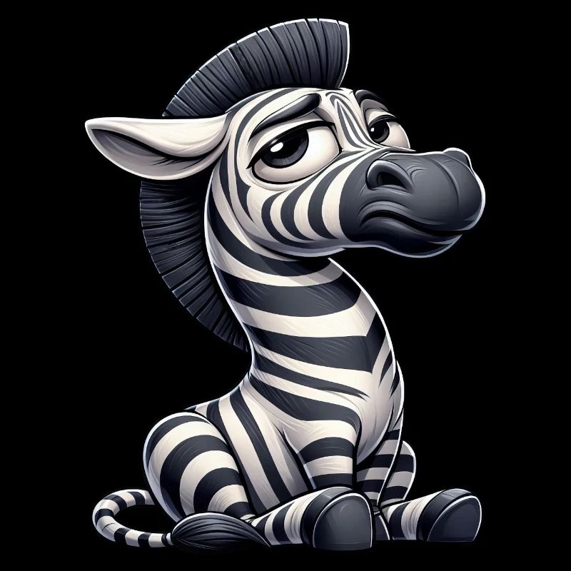 Funny Zebra Comic Bull Skeptical Look