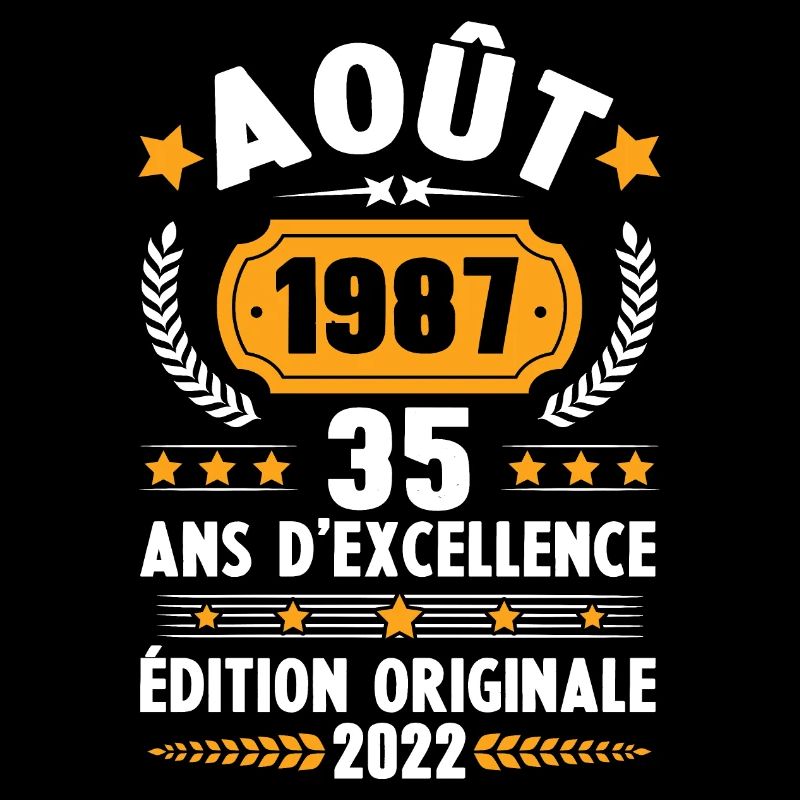 Cadeau D'anniversaire Rétro 35 Ans Août 1987